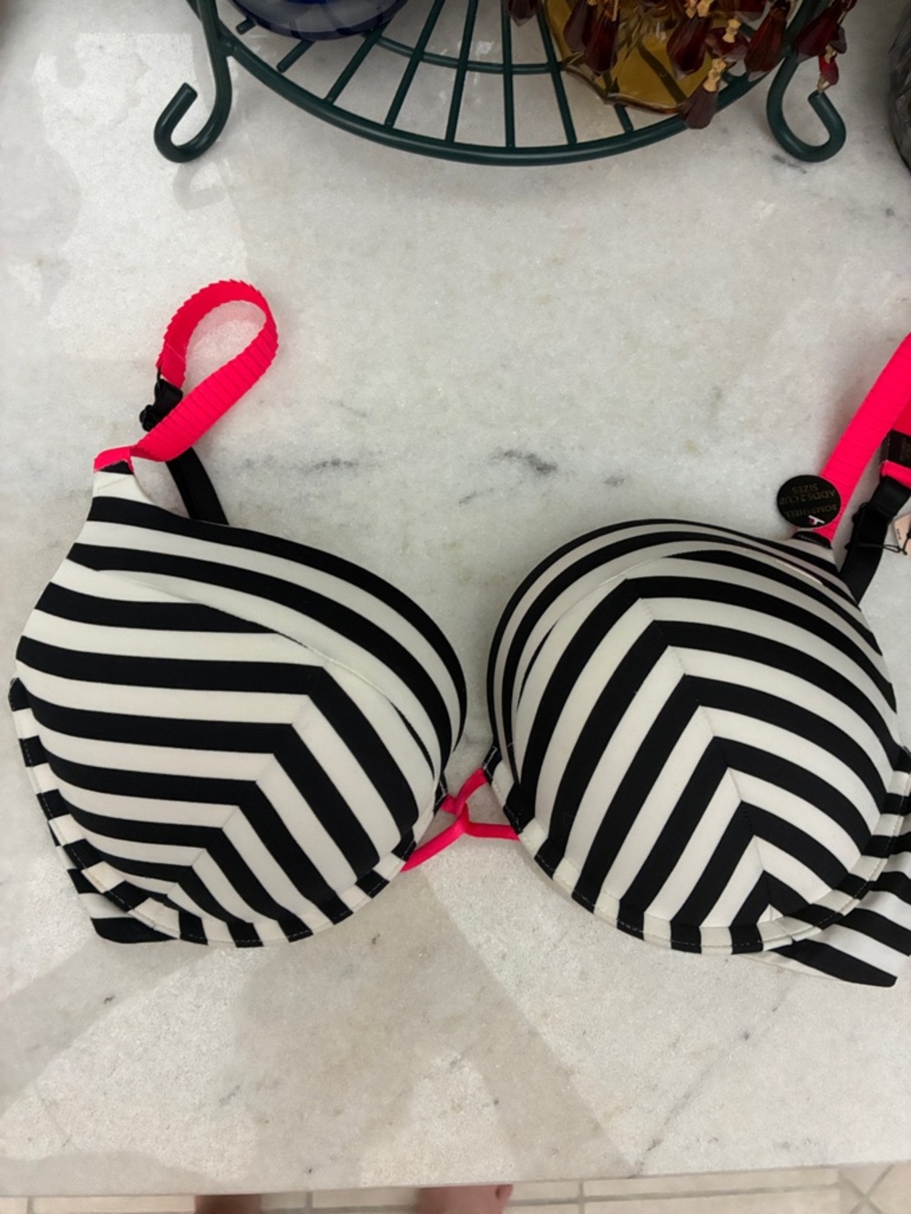Victoria’s Secret bombshell striped bra